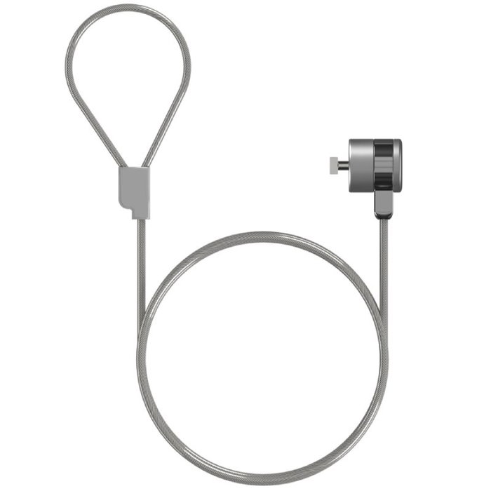 Aisens Cable de Seguridad ASLK-D40K02-SL con Llave, 1,5 m, Plata